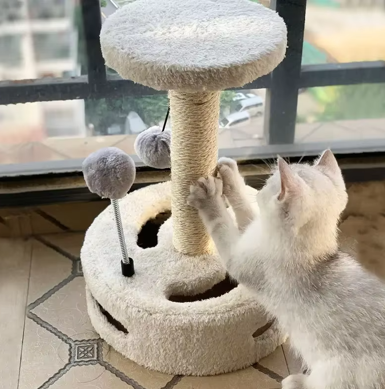 Sunflower Cat Tree - Scratching Post with Toys and Interactive Cat Playground