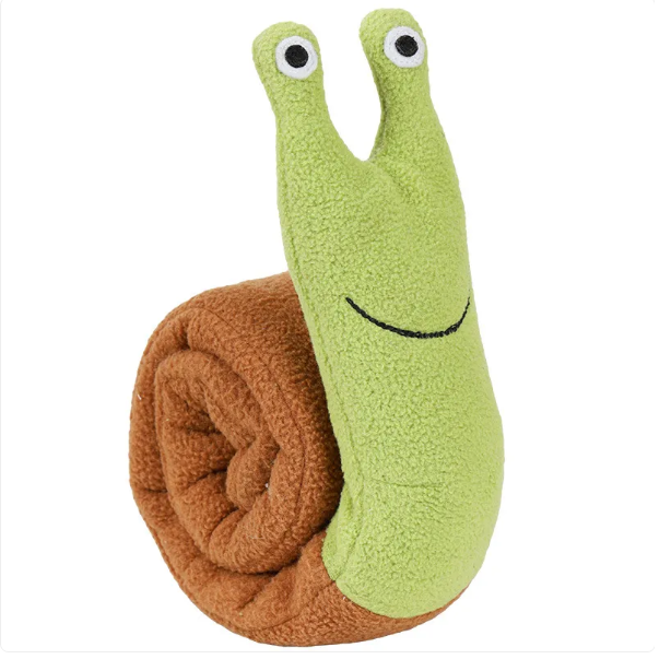 Plush Snail-Shaped Dog Toy with Crinkle Effect and Squeaker