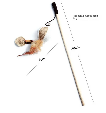Interactive Cat Toys – Natural Toys with Feathers and Bells