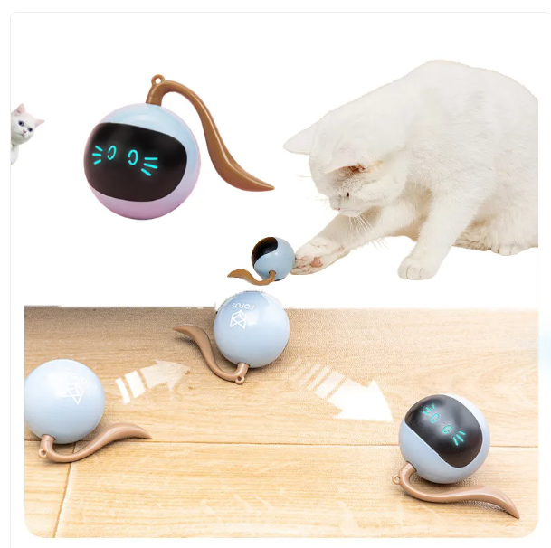 Interactive Cat Toy with LED Lights - Ball-Shaped Toy for Cats