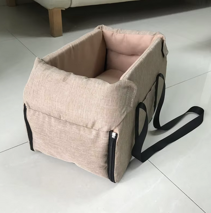 Deluxe Dog Car Seat - Portable Padded Car Seat with Safety Belt
