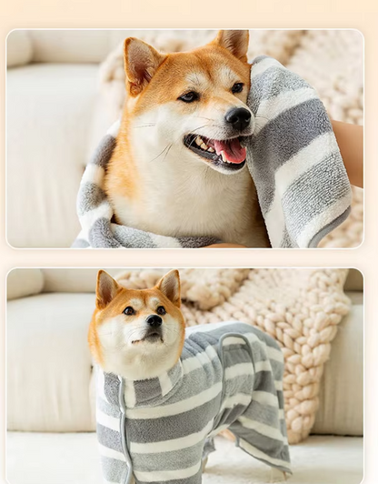 Microfiber Dog Bathrobe – Super Absorbent and Soft for Quick Drying After Bath