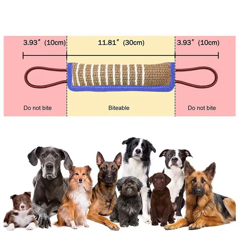 Chewable Sausage for Dogs – Durable Jute Training Toy with Handles for Puppies and Adult Dogs