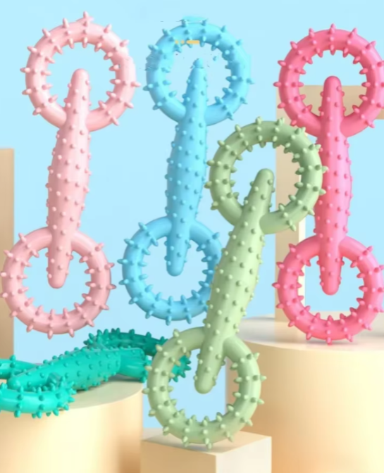 Dog Teething Ring Toy - Tooth Cleaning and Chewing Fun