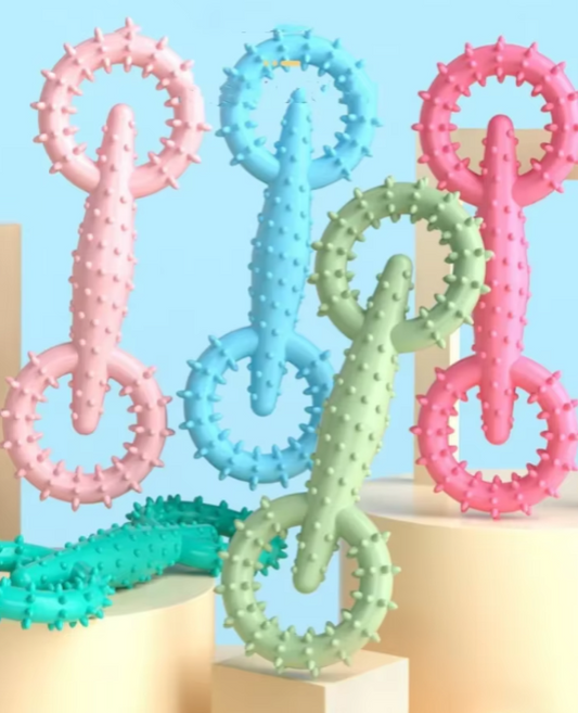 Dog Teething Ring Toy - Tooth Cleaning and Chewing Fun