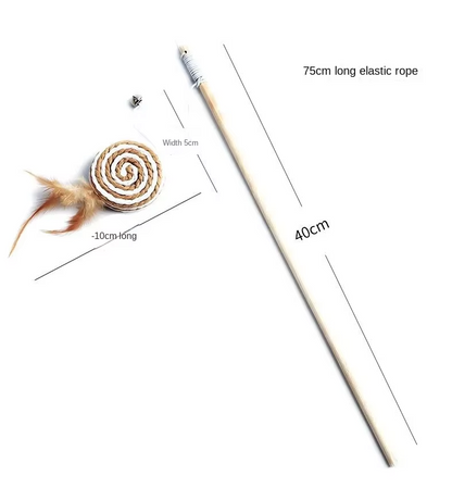 Interactive Cat Toys – Natural Toys with Feathers and Bells