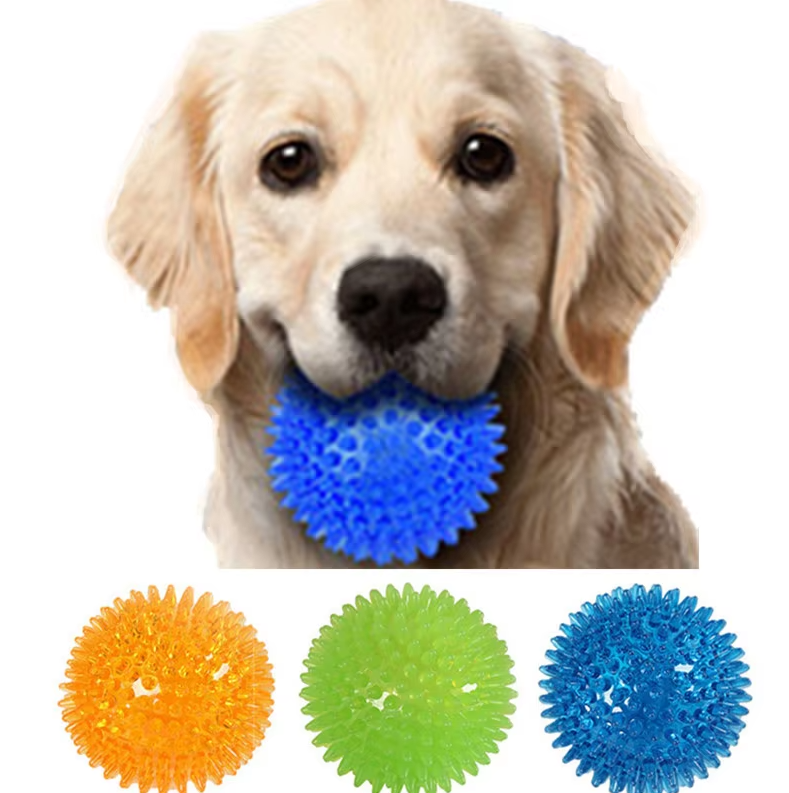 Spiky Ball Dog Toy - Massage and Dental Care Ball for Playful Activity