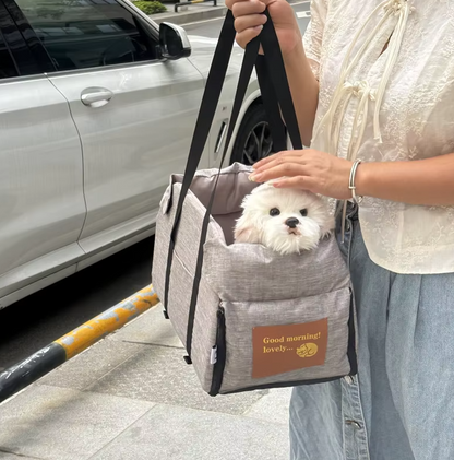 Deluxe Dog Car Seat - Portable Padded Car Seat with Safety Belt