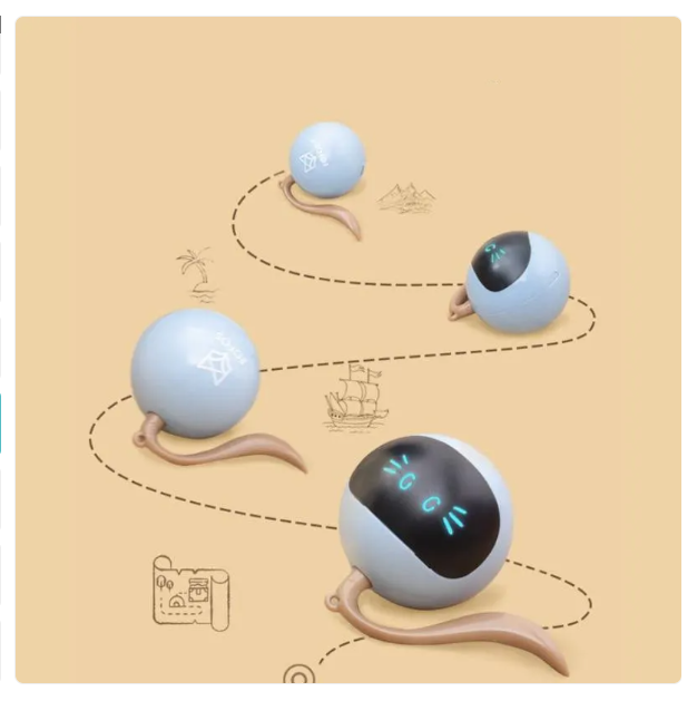 Interactive Cat Toy with LED Lights - Ball-Shaped Toy for Cats