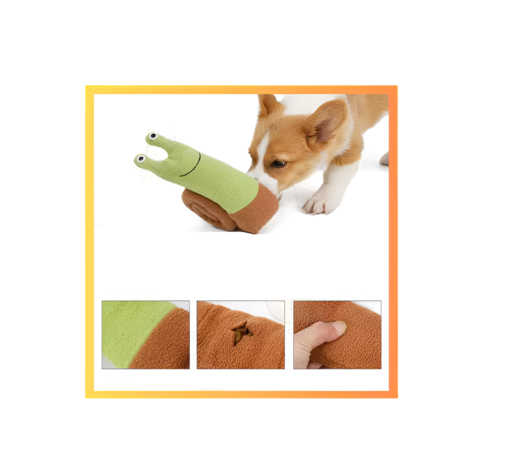 Plush Snail-Shaped Dog Toy with Crinkle Effect and Squeaker