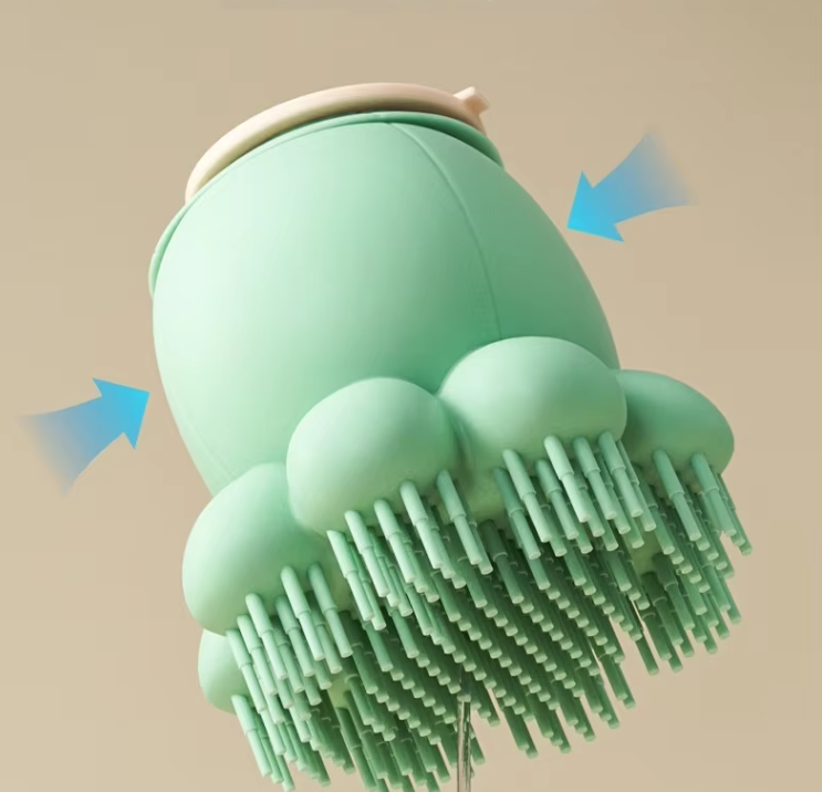 Silicone Pet Brush with Foam Dispenser - Effective Coat Care for Dogs and Cats