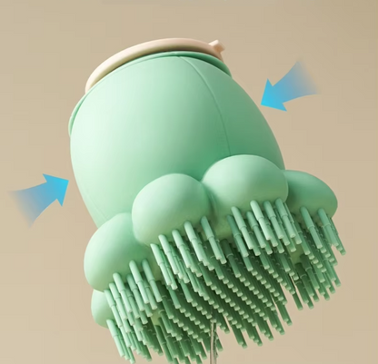 Silicone Pet Brush with Foam Dispenser - Effective Coat Care for Dogs and Cats
