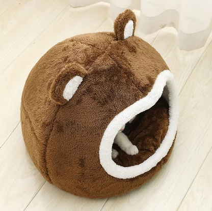The Bear Cave - Soft Cat Bed with Non-Slip Bottom and Thick Padding
