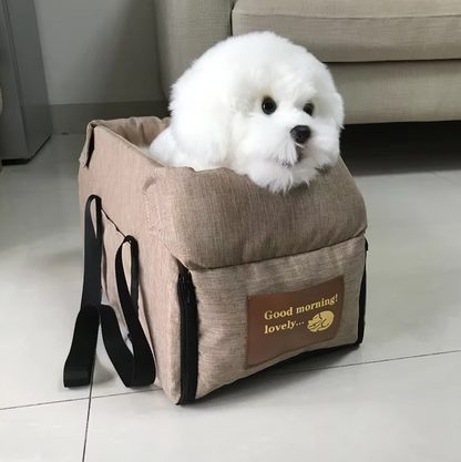 Deluxe Dog Car Seat - Portable Padded Car Seat with Safety Belt