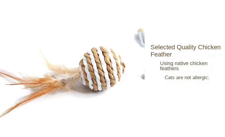 Interactive Cat Toys – Natural Toys with Feathers and Bells