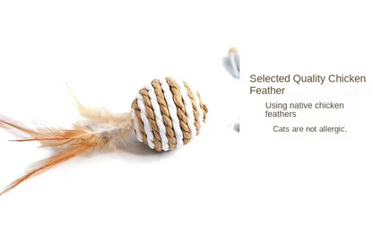 Interactive Cat Toys – Natural Toys with Feathers and Bells