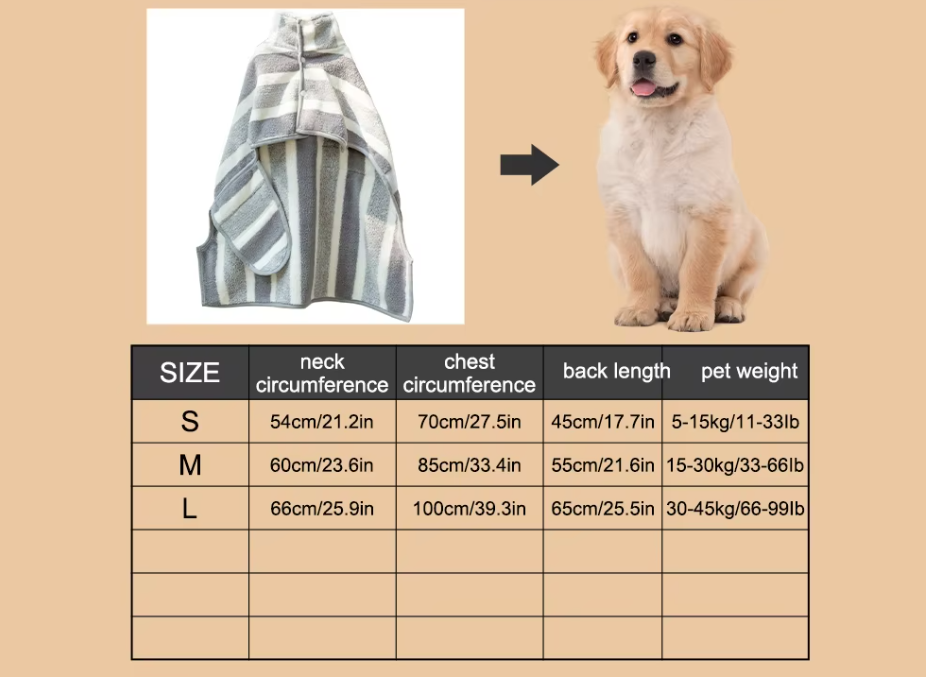 Microfiber Dog Bathrobe – Super Absorbent and Soft for Quick Drying After Bath
