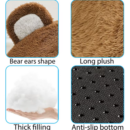 The Bear Cave - Soft Cat Bed with Non-Slip Bottom and Thick Padding