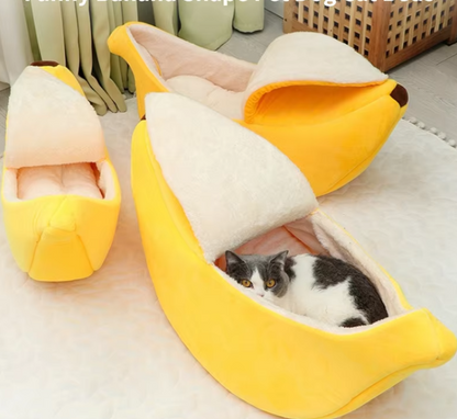 Banana-Shaped Baby Nest for Dogs and Cats – Cozy Winter Bed for Pets