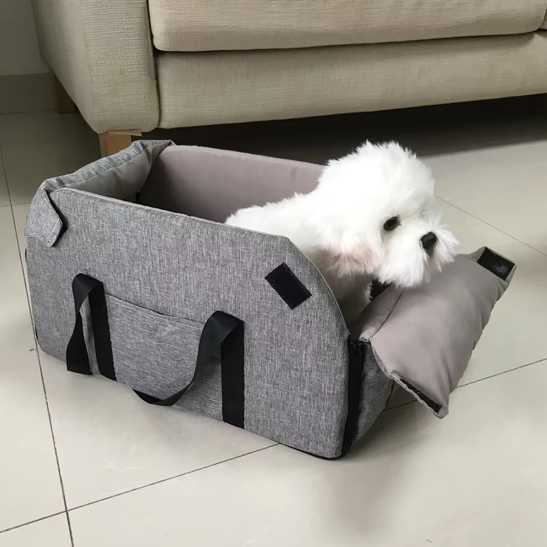 Deluxe Dog Car Seat - Portable Padded Car Seat with Safety Belt