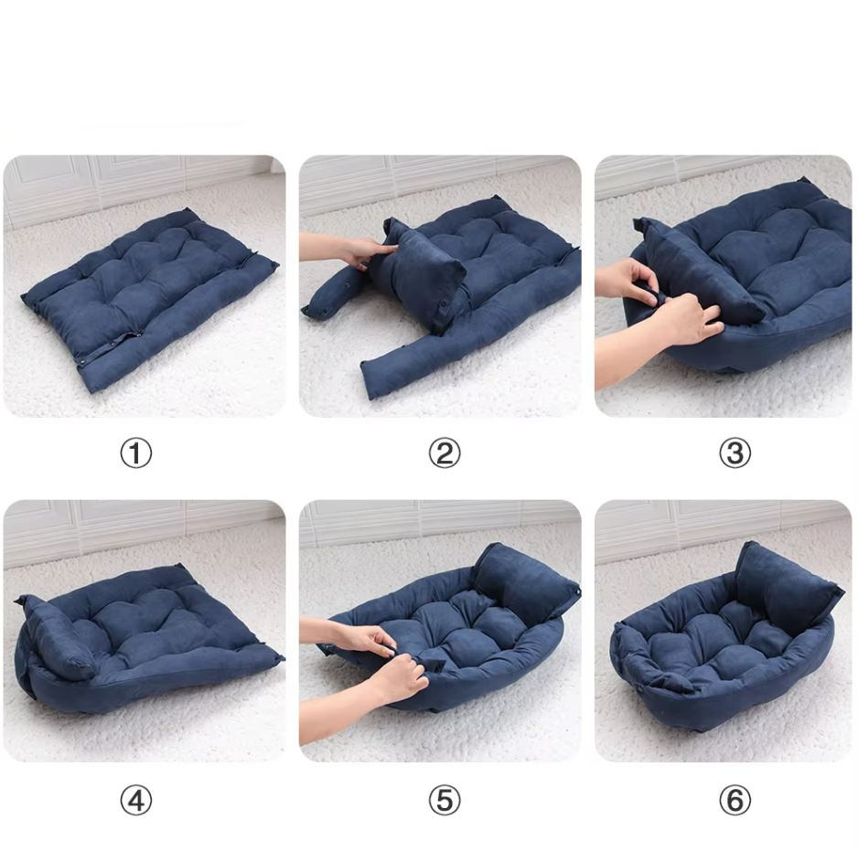 Cozy Dog Bed with Cushion - Soft and Washable Pet Bed for Dogs and Cats