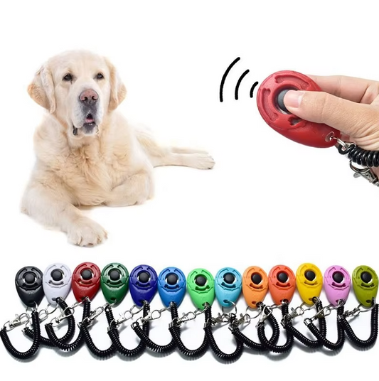 Dog Trainer Clicker - Ergonomic Clicker with Spiral and Carabiner