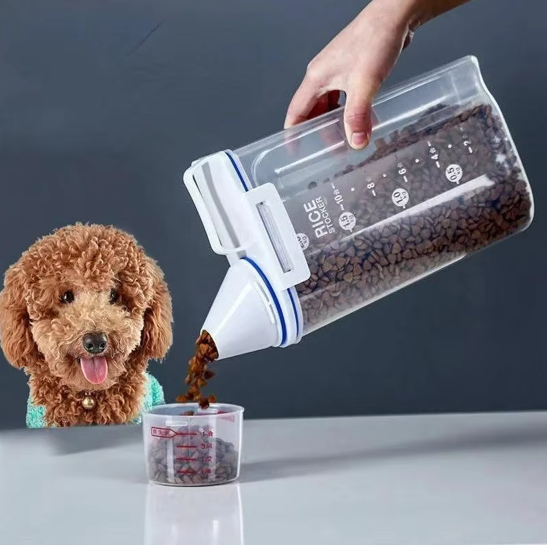 Pet Food Dispenser with Graduated Cup