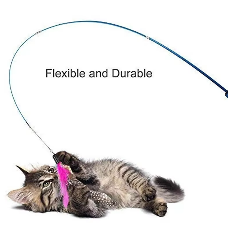 Telescopic Cat Fishing Rod with Feathers – Interactive Toys for Exciting Hunting Adventures