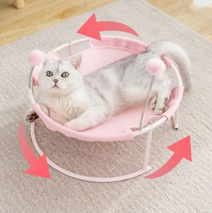 Round Cat Hammock – Comfortable Resting Spot for Cats with Play Balls and Stable Frame