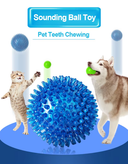 Spiky Ball Dog Toy - Massage and Dental Care Ball for Playful Activity