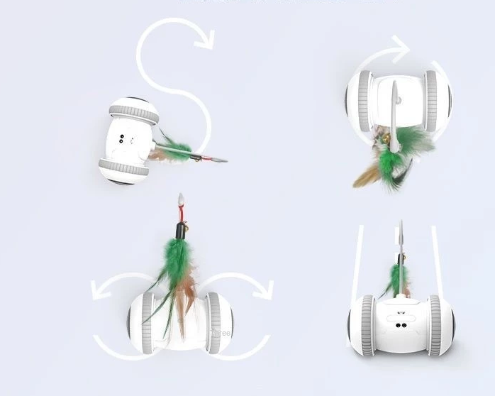 Interactive Cat Toy with Feathers - Robot Toy for Cats
