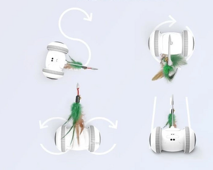 Interactive Cat Toy with Feathers - Robot Toy for Cats
