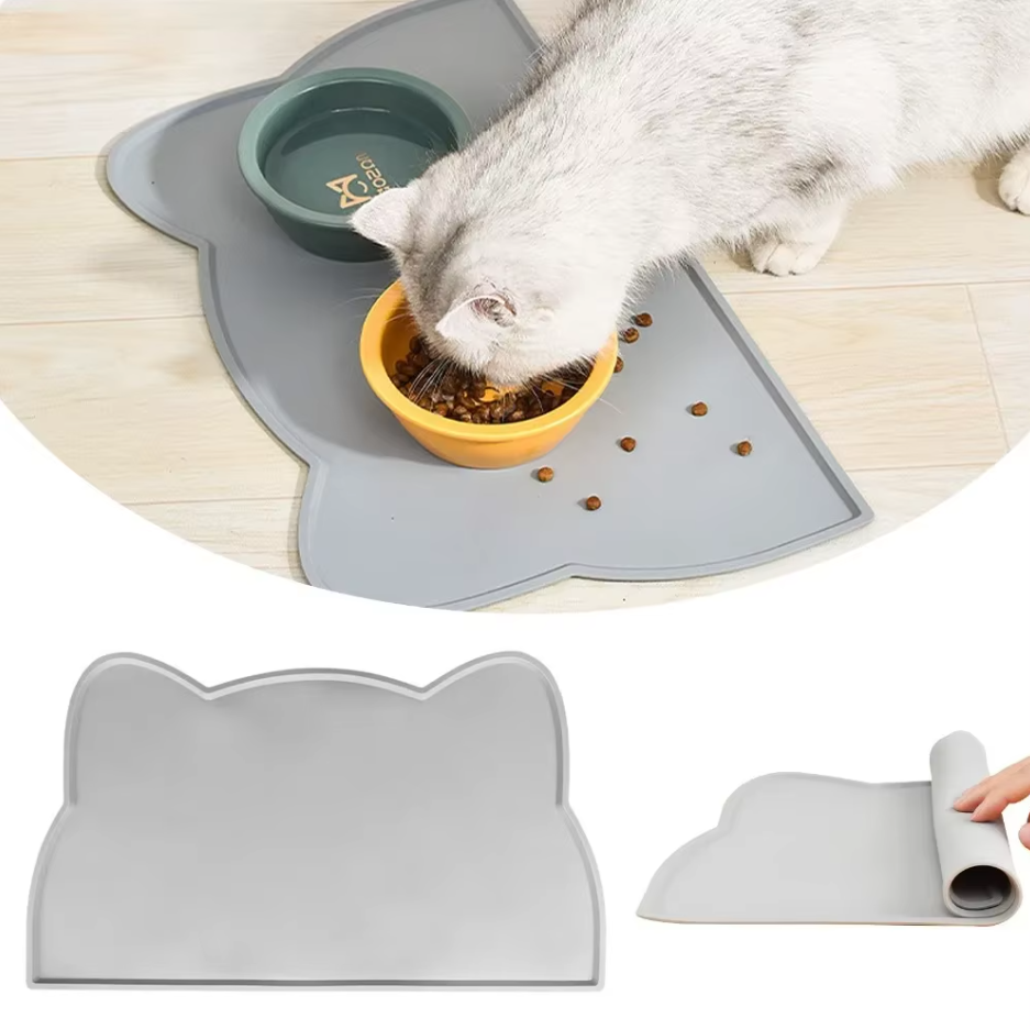 Cat Bowl Mat with Non-Slip Bottom