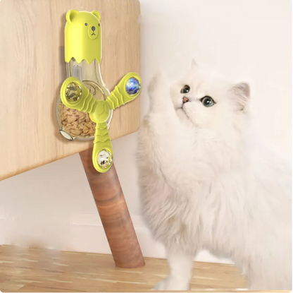 Interactive Pet Toys – Bear-Shaped Food Dispenser with Rotating Arms