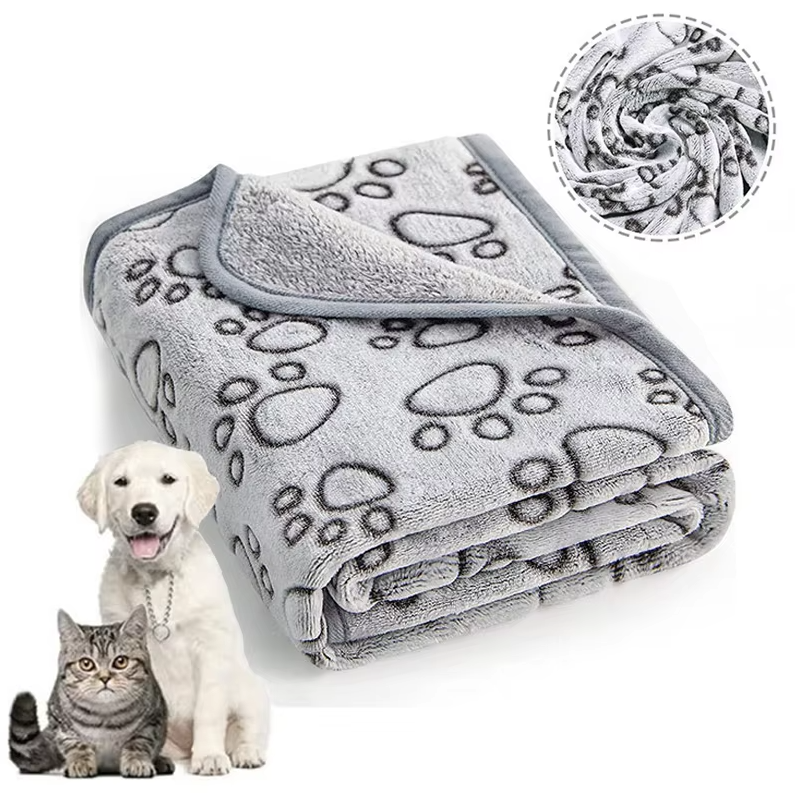 Cozy Dog Blanket - Soft Pet Blanket with Paw Print Design