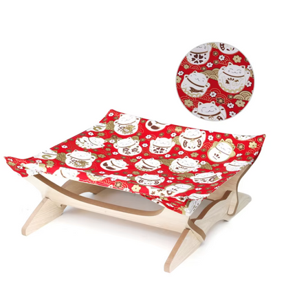 Wooden Cat Bed Covered with Fabric – Comfortable Resting Place for Cats