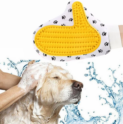Pet Grooming Glove for Dogs and Cats - Soft Bristle Massage Glove