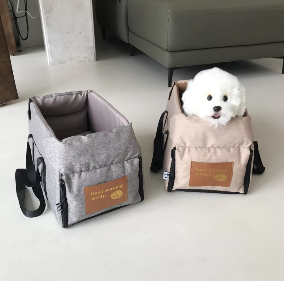 Deluxe Dog Car Seat - Portable Padded Car Seat with Safety Belt