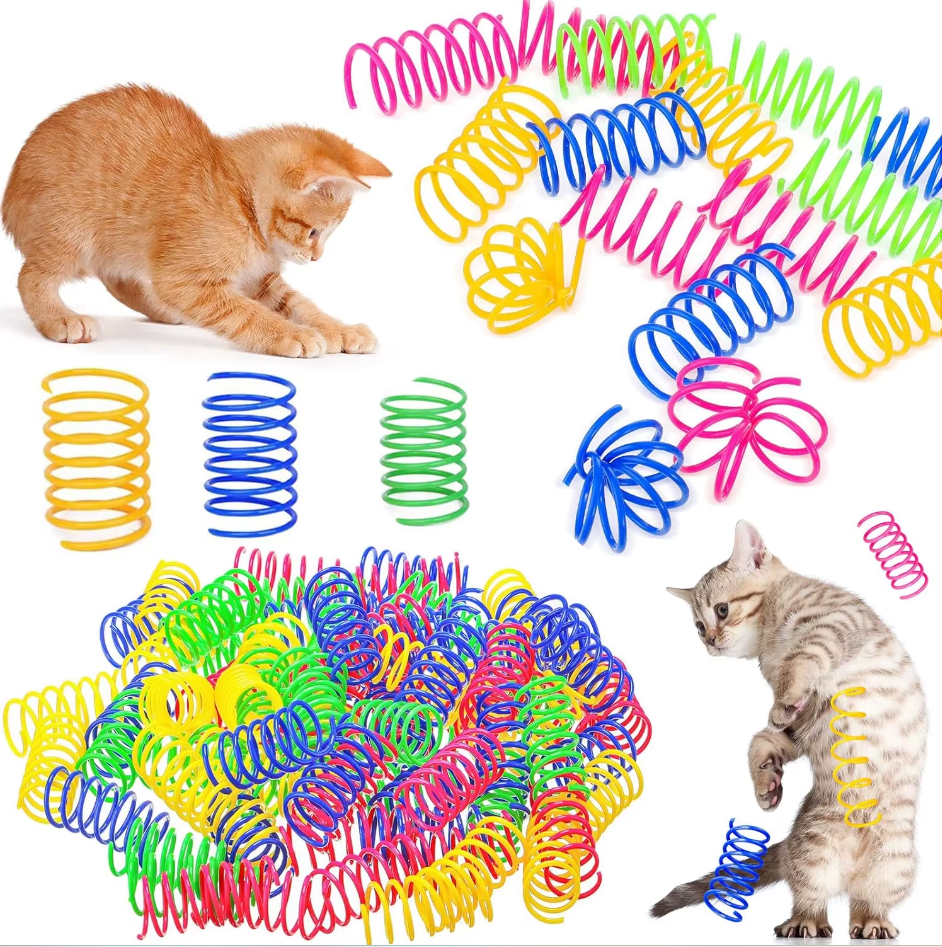 Multicolored Spiral Springs - Interactive Fun for Cats