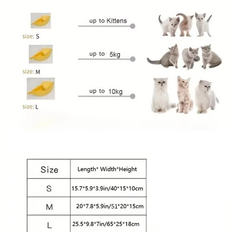 Banana-Shaped Baby Nest for Dogs and Cats – Cozy Winter Bed for Pets