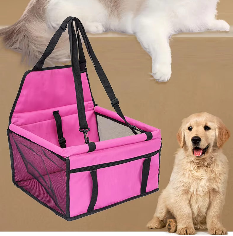 Foldable Car Seat for Dogs - Stable and Waterproof Dog Seat with Safety Belt