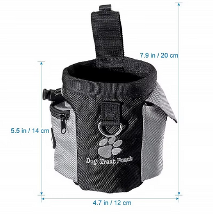 Dog Treat Bag with Poop Bag Dispenser – Practical and Portable Training Bag for Walks