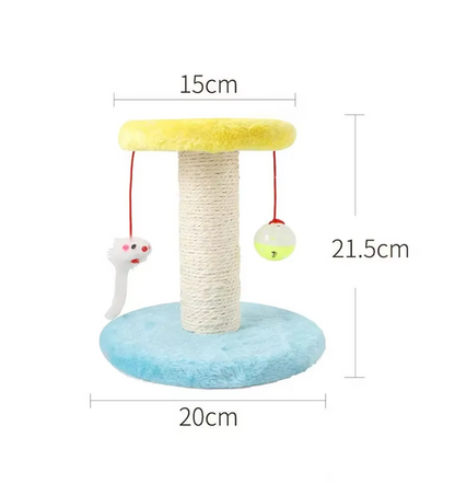 Cat Tree with Toys - Scratching Post with Interactive Ball and Mouse