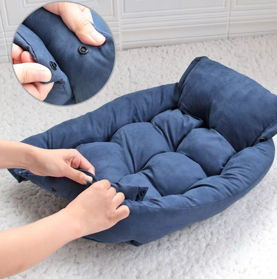 Cozy Dog Bed with Cushion - Soft and Washable Pet Bed for Dogs and Cats