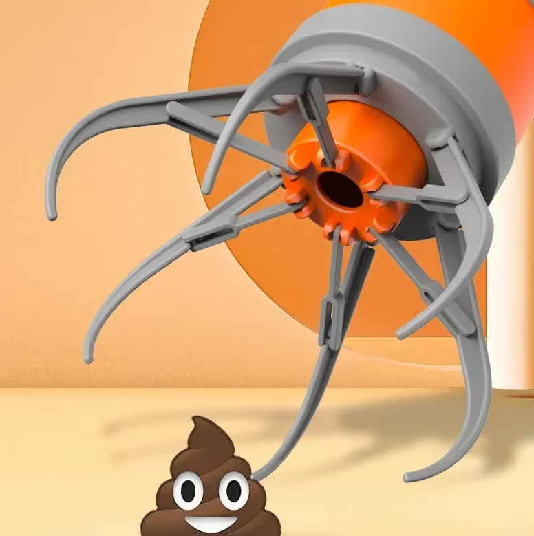 Portable Dog Waste Picker with Bag Holder and One-Button Mechanism