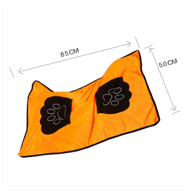 Pet Towel with Paw Print Design for Dogs and Cats - Quick Drying and Super Absorbent