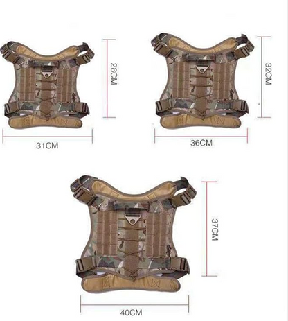 Tactical Dog Harness with Pockets and Leash for Training and Outdoor Use