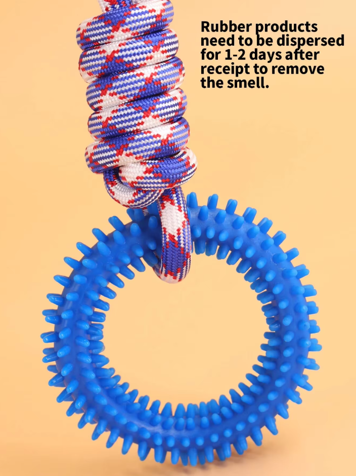 Durable Dog Toy with Teething Ring – Chew and Tug Rope Toy for Interactive Fun