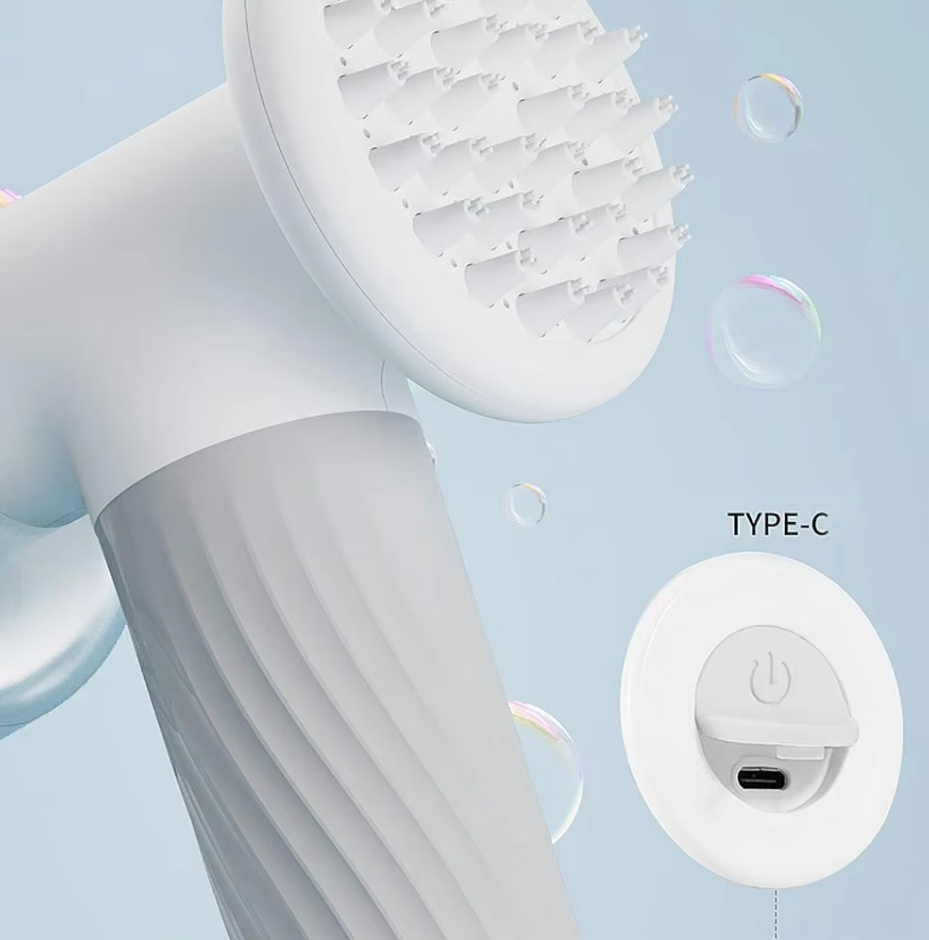 Electric Dog Brush with Massage Function – Gentle Care and Deep Cleaning with USB Recharge