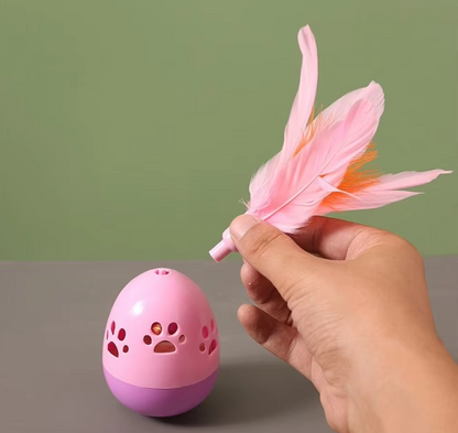 Interactive Cat Toys with Feathers – Colourful Ball-Shaped Toys for Cats